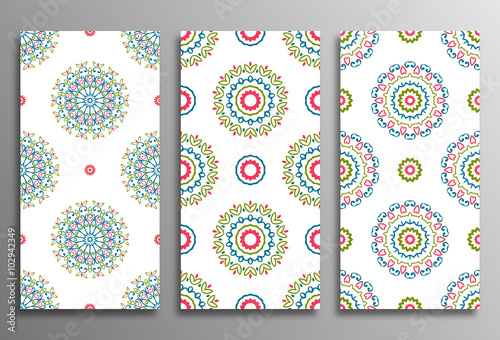 Set vintage universal different seamless eastern patterns