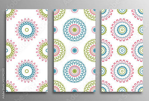 Set vintage universal different seamless eastern patterns