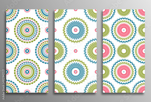 Set vintage universal different seamless eastern patterns
