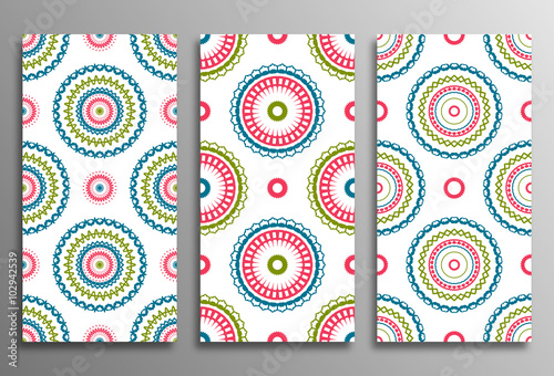 Set vintage universal different seamless eastern patterns