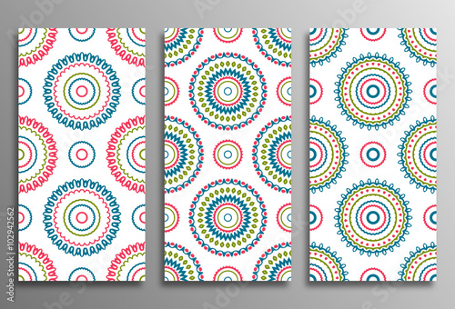 Set vintage universal different seamless eastern patterns