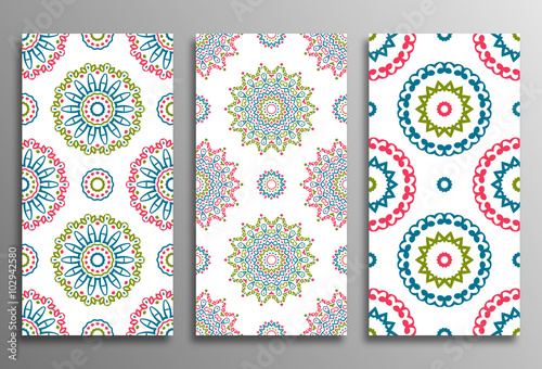 Set vintage universal different seamless eastern patterns