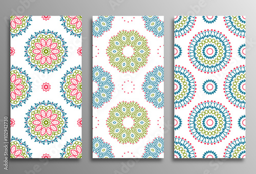 Set vintage universal different seamless eastern patterns