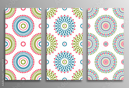Set vintage universal different seamless eastern patterns