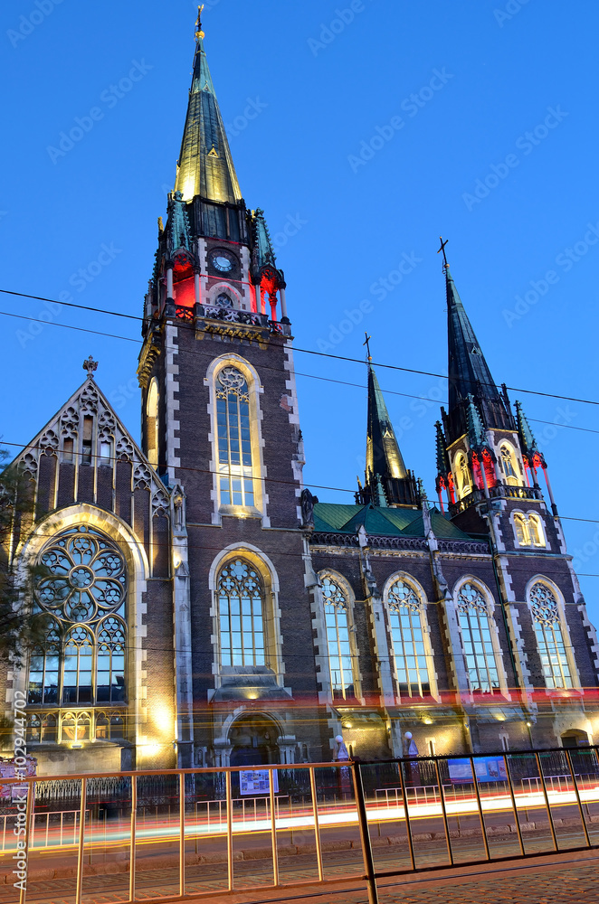 Fototapeta premium Evening picture of the Catholic Church