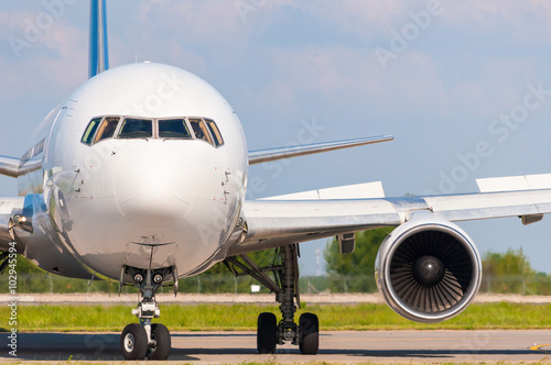 Airplane ready to fly. Travel and transportation industry concept