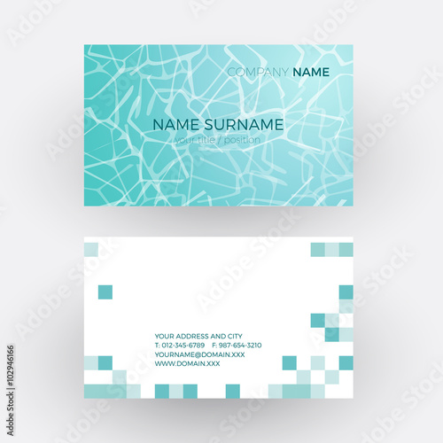 Vector abstract waves in the pool of a spa. Business card