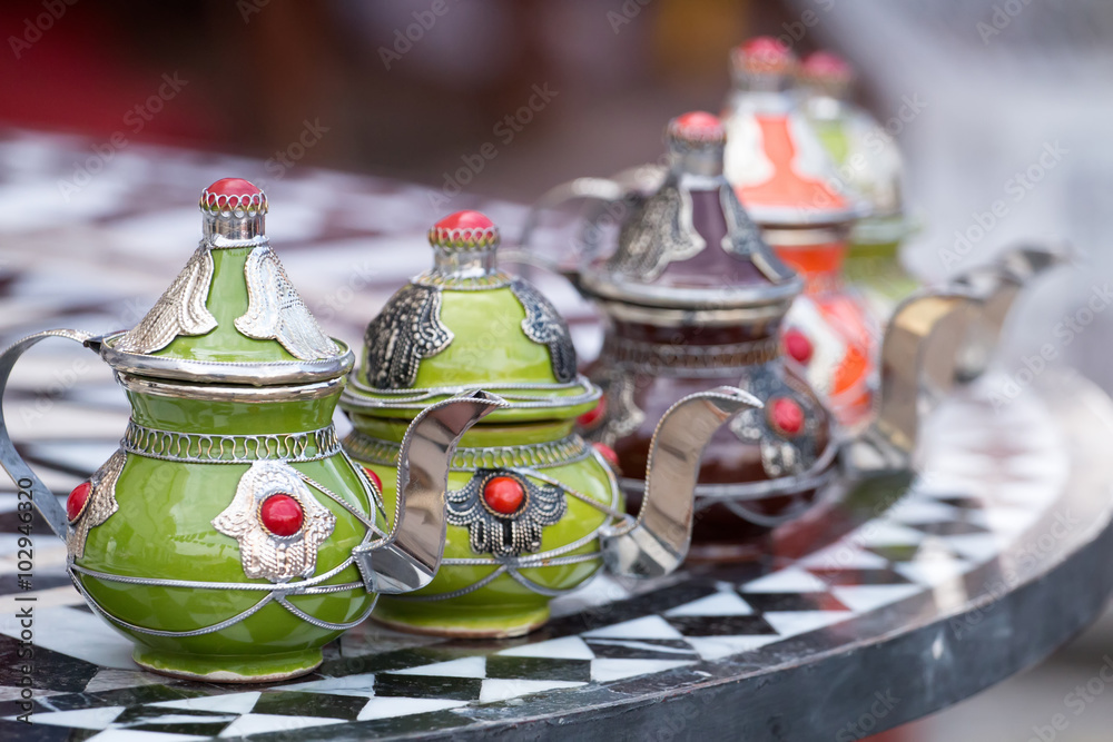 moroccan tea pots Stock Photo | Adobe Stock