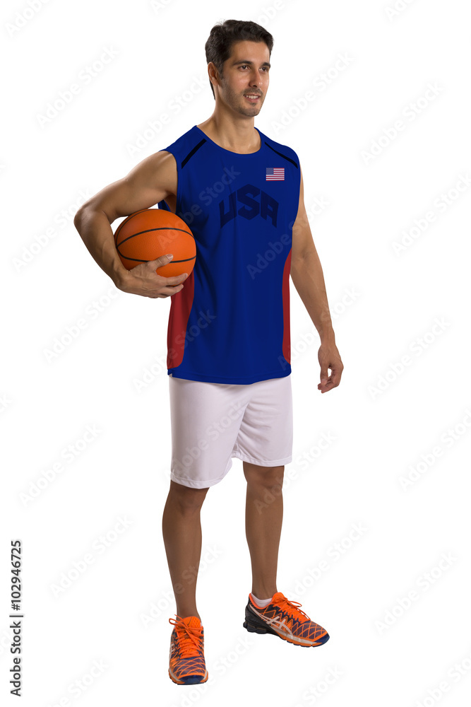 Professional American basketball player with ball. Professional American basketball player with ball.