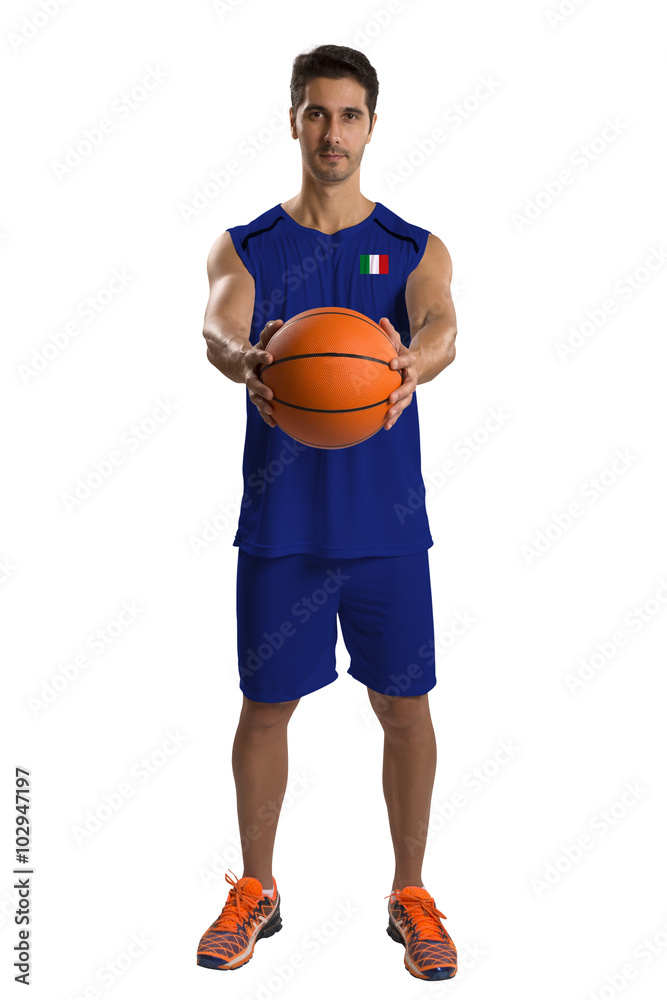 Professional Italian basketball player with ball. Professional Italian basketball player with ball.
