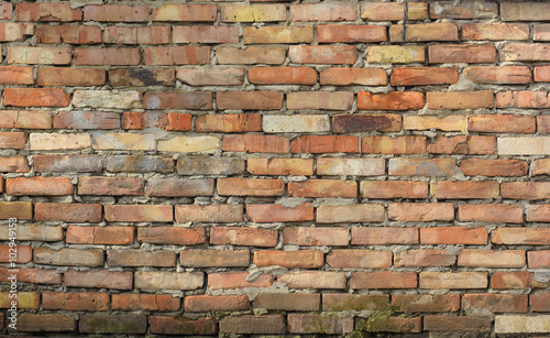 Wall of very old brick