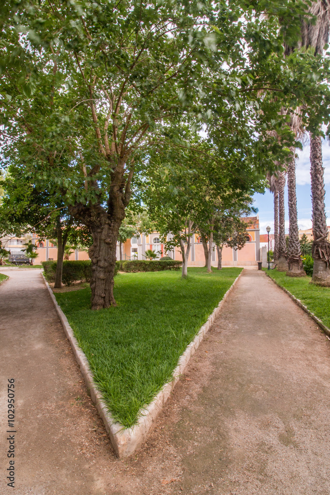 View of the beautiful garden of Alameda located in Faro, Portugal. View of the beautiful garden of Alameda located in Faro, Portugal.