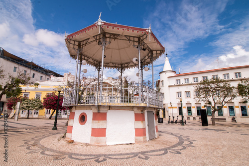 View of the beautiful bandstand located in the Garden Manuel Bivar, in Faro, Portugal.