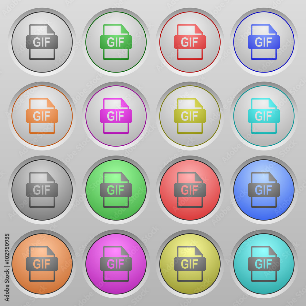 GIF file format plastic sunk buttons