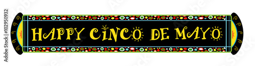 Cinco De Mayo Festive Banner - Colorful Happy Cinco De Mayo horizontal banner. Eps10