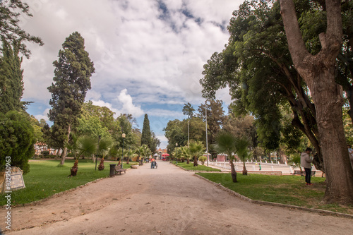 View of the beautiful garden of Alameda located in Faro, Portugal.