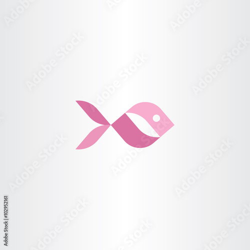 pink aquarium fish vector icon