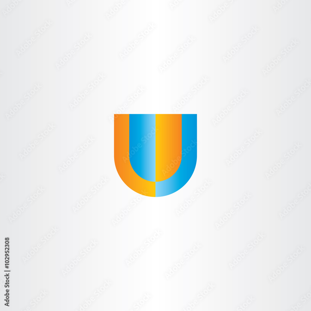 u letter logo orange blue vector icon u letter logo orange blue vector icon