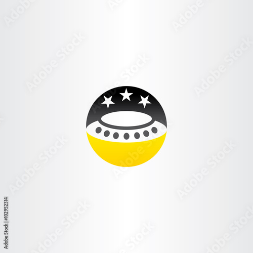 ufo star night sky vector icon