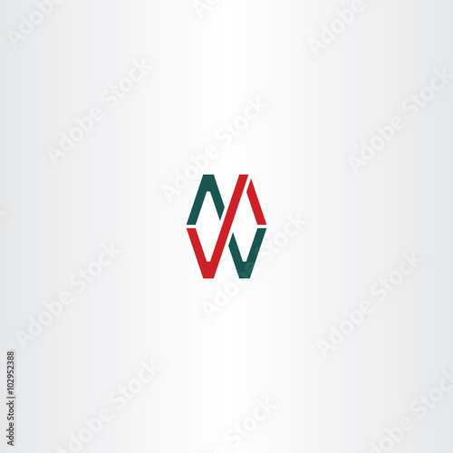 vector logo letter m and w icon sign