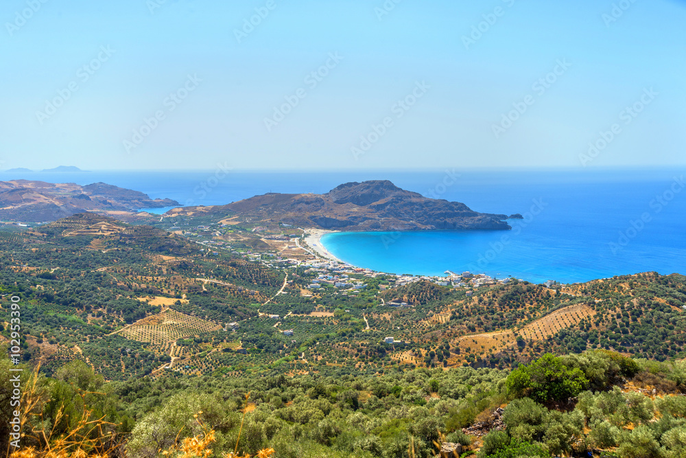 A rough cretan landscape during a sunny summer day, Crete, Greec