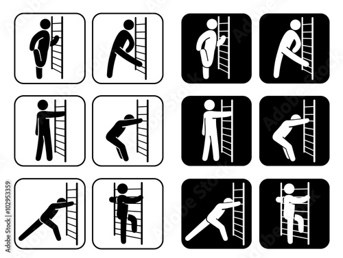 Icons pictogram of stretching exercises
