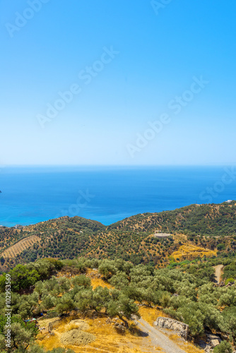 A rough cretan landscape during a sunny summer day, Crete, Greec