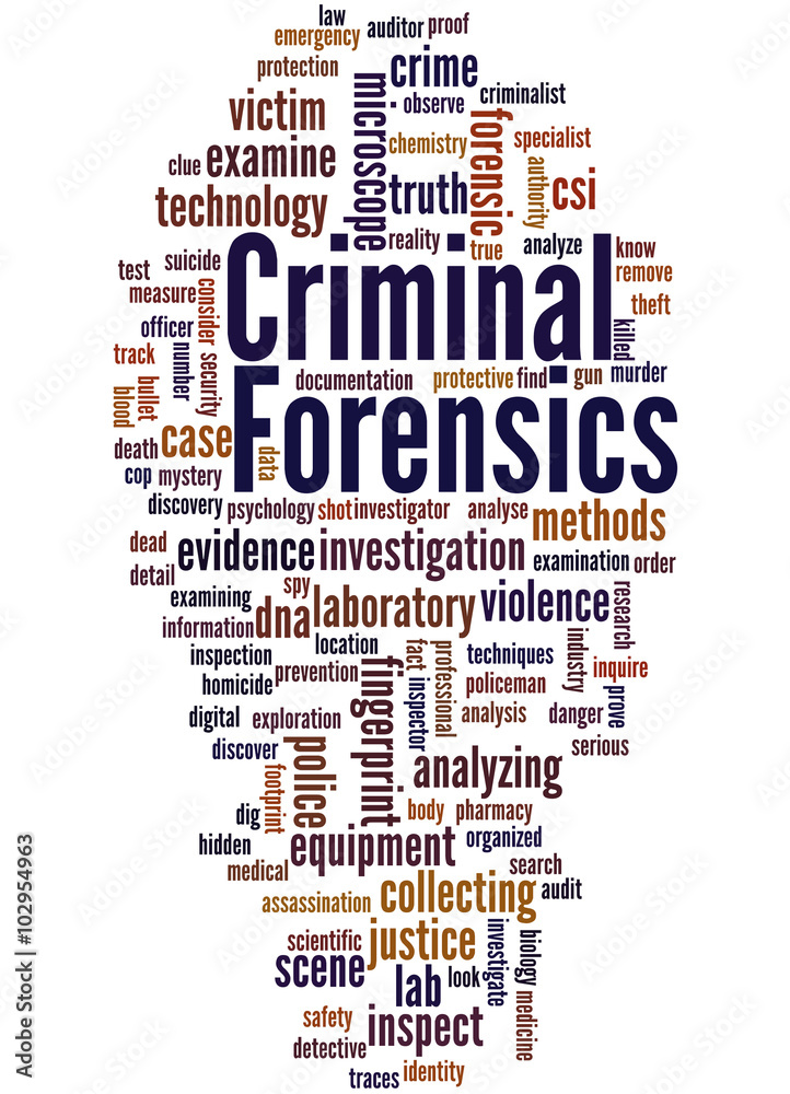 Obraz premium Criminal Forensics, word cloud concept 3
