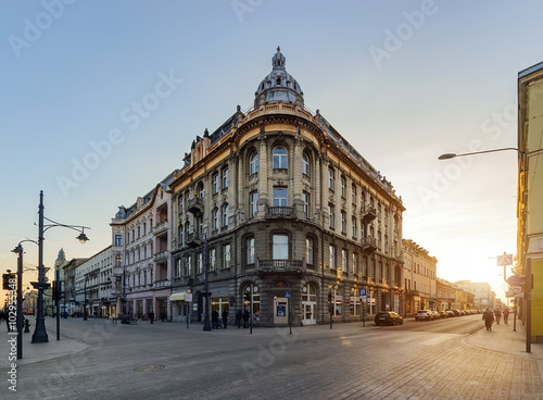 Architecture of Piotrkowska Street in Lodz photo
