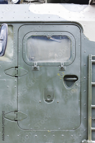 armored door in a military vehicle