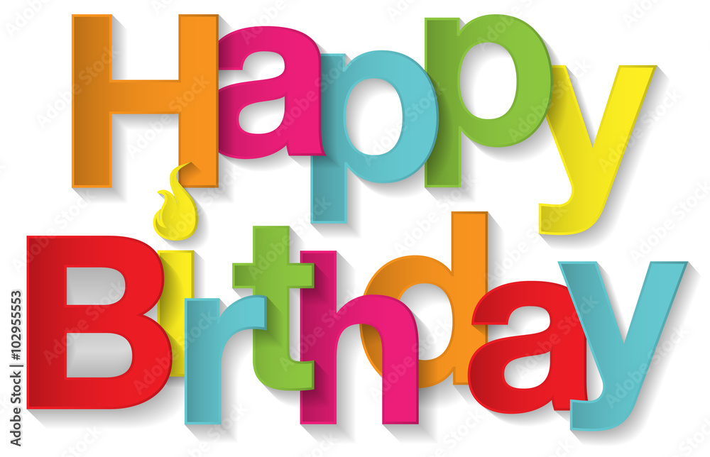 Happy Birthday Text gratulieren Geburtstagskarte Stock Vector | Adobe Stock