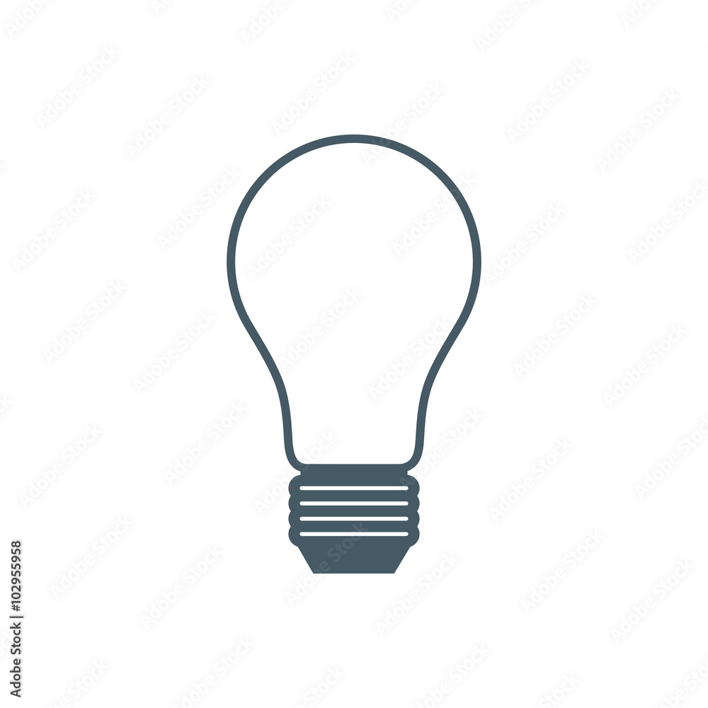 Stylized icon of light bulb on white background Stylized icon of light bulb on white background