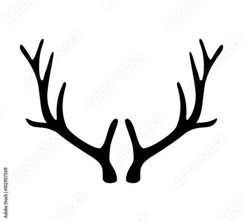 Deer antlers. Horns icon isolated on white background.