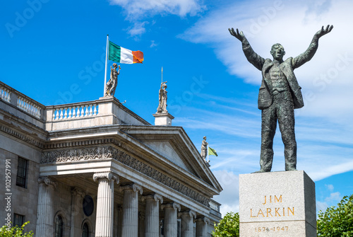 Ireland, Dublin, O'Connel street, the Jim Larkin monument