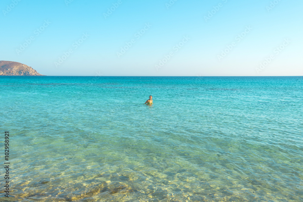Crystal clear blue water in south Crete, Greece Crystal clear blue water in south Crete, Greece