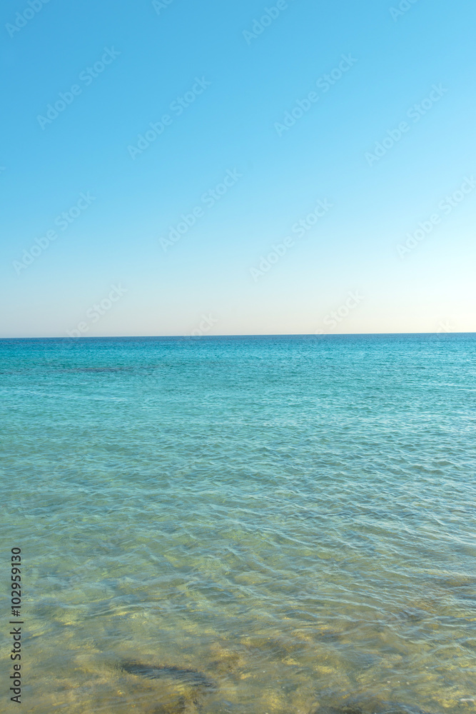 Crystal clear blue water in south Crete, Greece