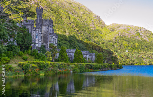 Calway, Ireland, Connemara area, the Kylemore abbey on the Pollacappul lake