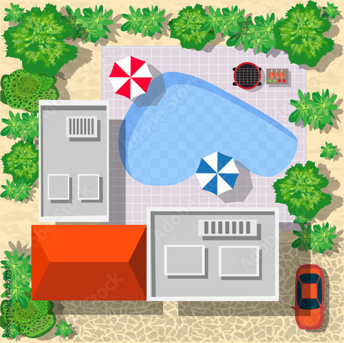 Top view of houses