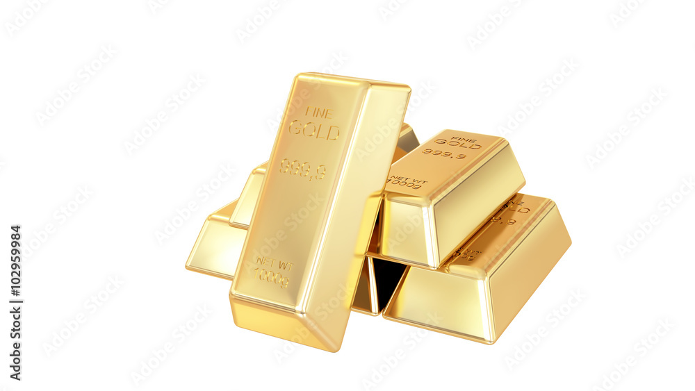 Golden bars isolated Golden bars isolated