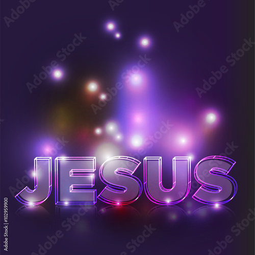 Abstract Glowing Jesus Text Illustration
