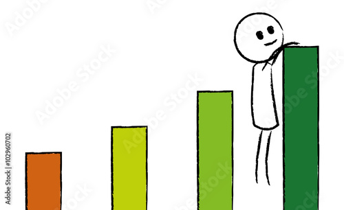 Person klettert auf Balkendiagramm