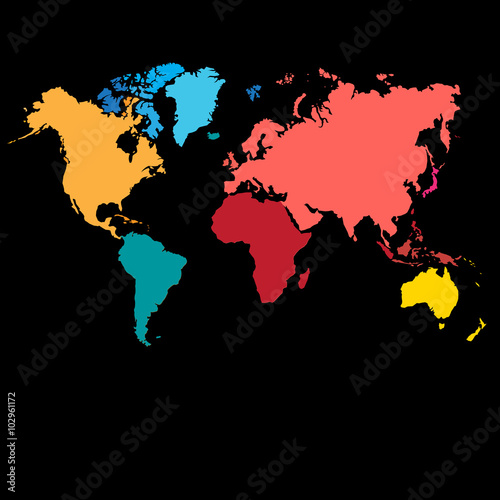 Graphic color map of the world