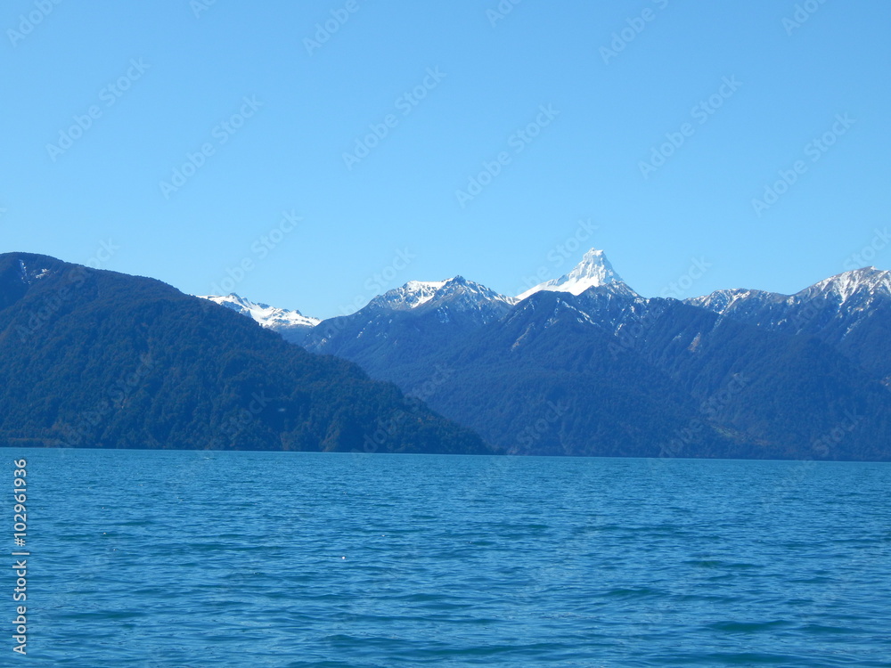 lake with mountains
