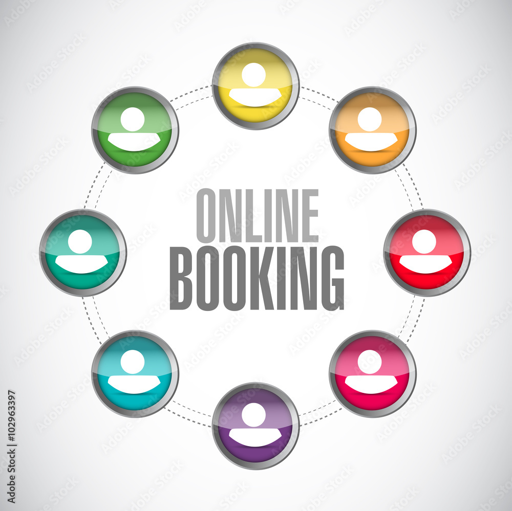 online booking connection sign concept