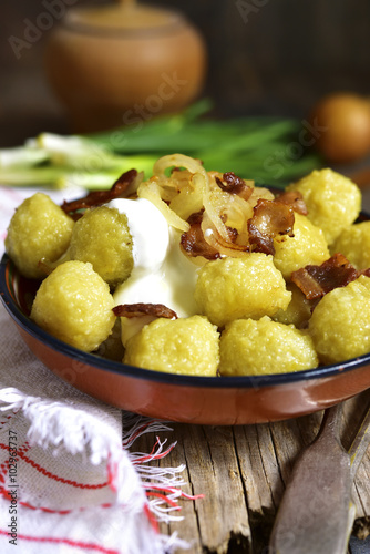 Potato dumplings - traditional dish of belorussian and polish cu