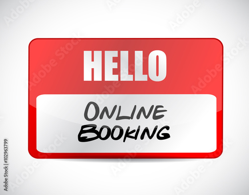 online booking name tag sign concept