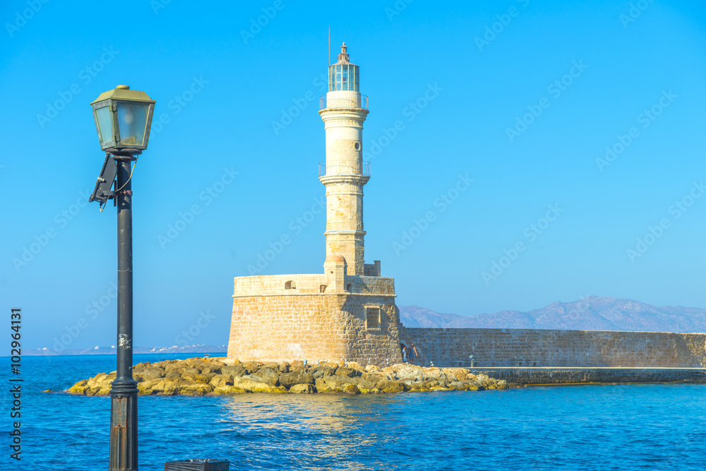 Venetian lighthouse at Chania, Crete