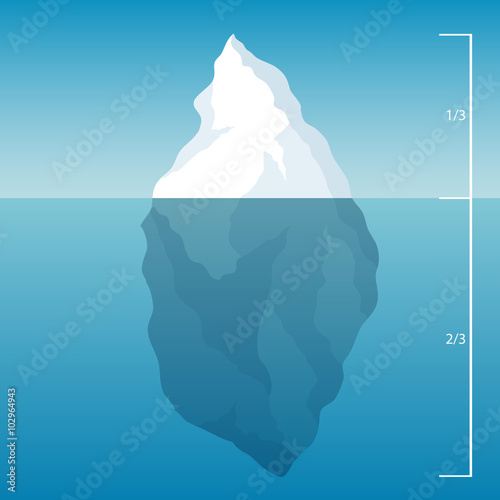 iceberg in the North Sea. illustration background 