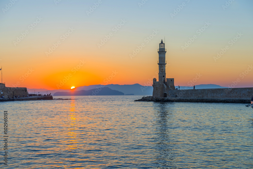 Sunset at Chania, Greece