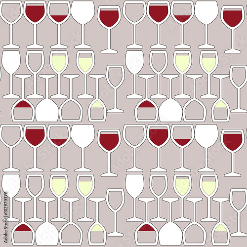Wine glasses seamless pattern